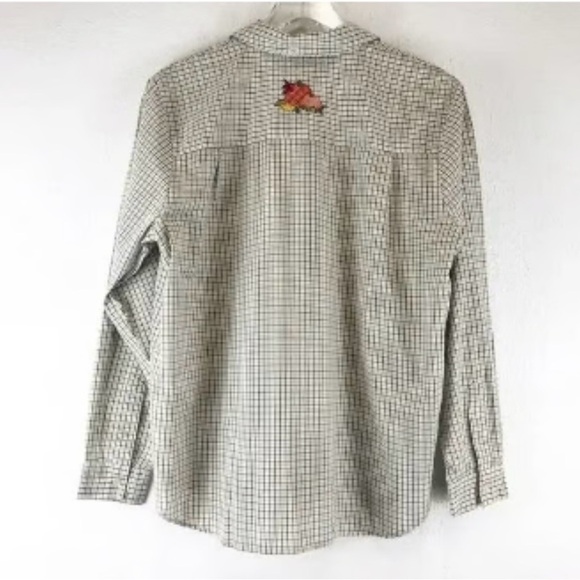 Vintage Pumpkin Patch Sunflower Fall Harvest Embroidered Button Front Shirt S 🌻 - Picture 2 of 11